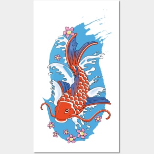 Vintage Japanese Koi Posters and Art